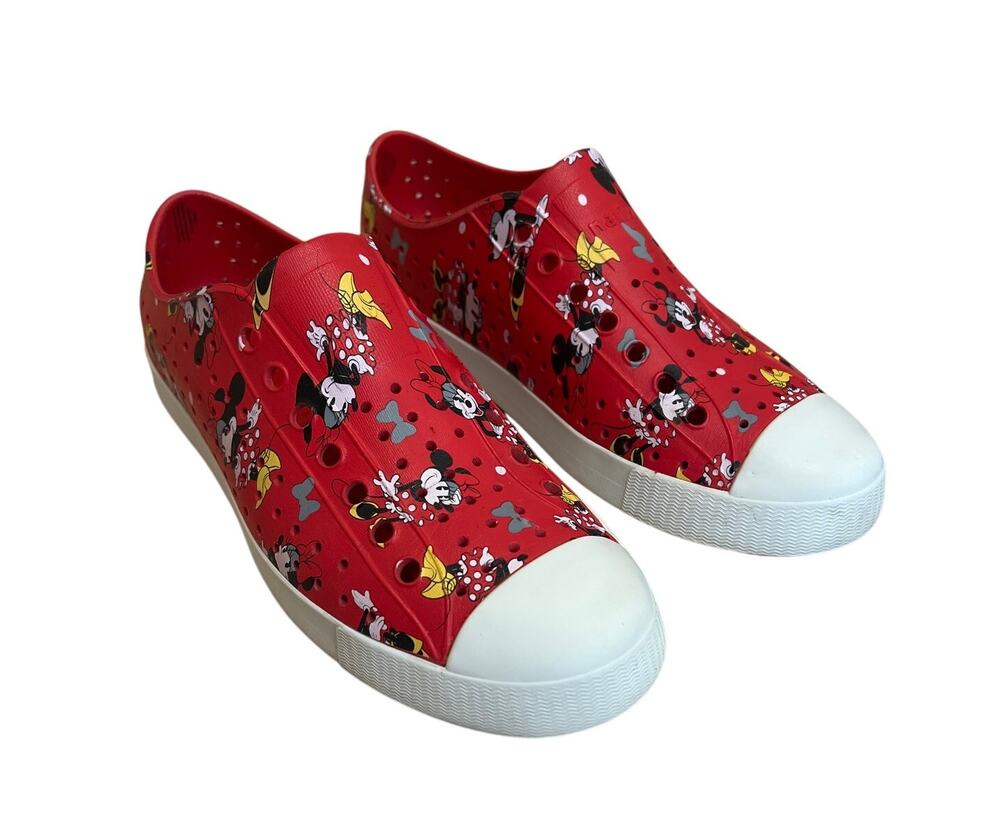 Native Jefferson Disney Parks Minnie Mouse Red Slip On Shoes Men 8 Women 10